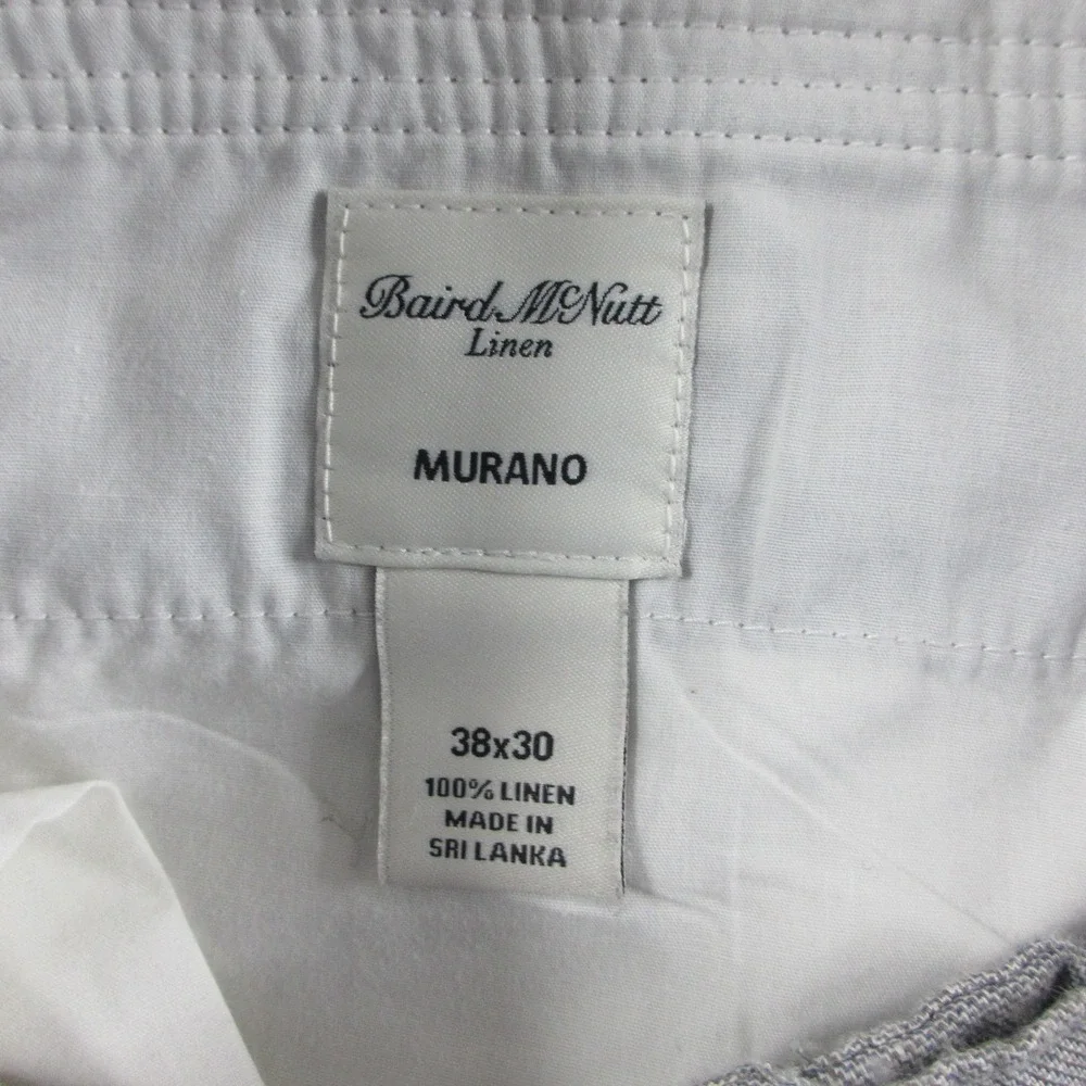 Murano Pants Mens 38x30 Gray Baird Mcnutt Linen Straight Chino Summer Casual